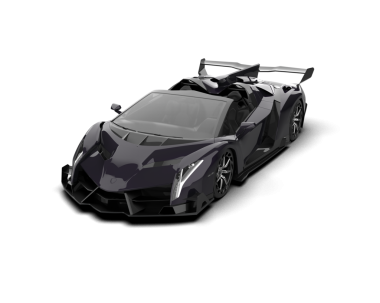 Modern araba arka planda izole edilmiş. 3D görüntüleme - illüstrasyon