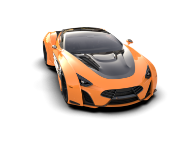 Modern araba siyah arka planda izole edilmiş. 3d illüstrasyon