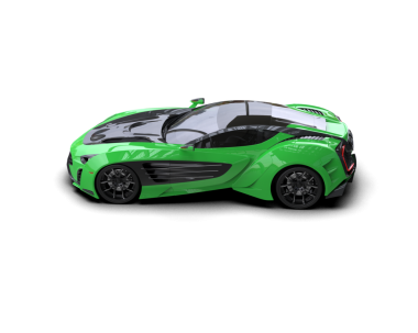 Modern araba arka planda izole edilmiş. 3D görüntüleme - illüstrasyon