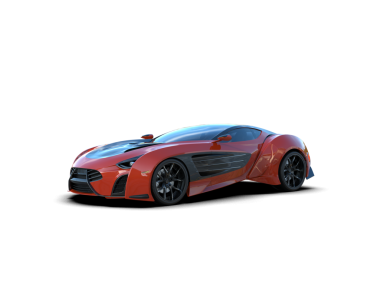 Stüdyo ortamında daha az genel bir konsept arabanın beyaz arka planda izole edilmiş hali.