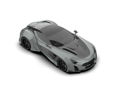 Stüdyoda daha az genel bir konsept arabanın 3 boyutlu çizimi