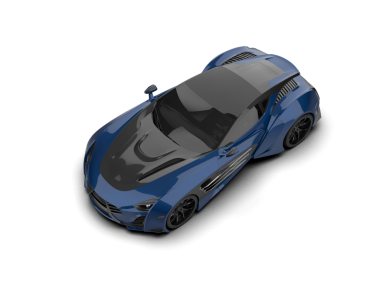mavi modern araba siyah arkaplanda izole edildi