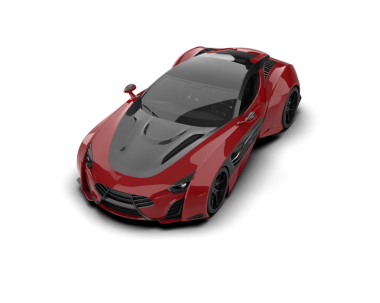 beyaz arkaplanda gerçekçi bir araba