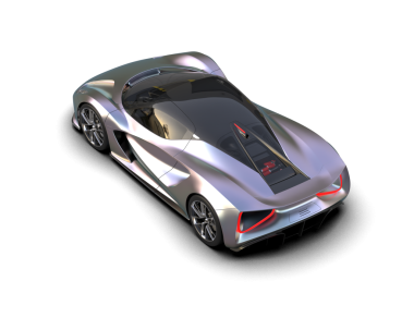 beyaz arkaplanda izole edilmiş bir araba