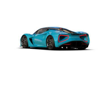 Stüdyo ortamında daha az genel bir konsept arabanın 3 boyutlu çizimi