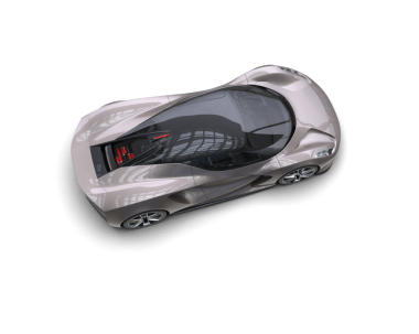 Beyaz arka planı olan elektrikli bir araba.