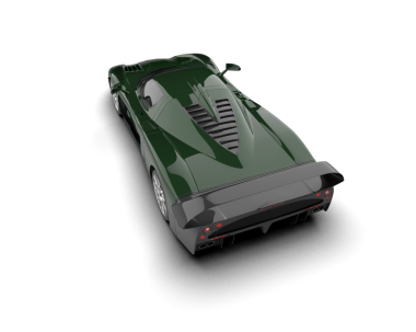 Beyaz arka planda modern bir araba. 3d oluşturma