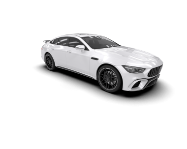 Beyaz arka planda modern bir araba. 3d oluşturma