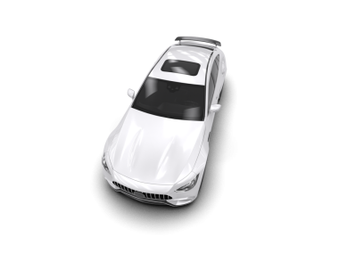 Siyah arka planı olan beyaz spor araba, 3 boyutlu.