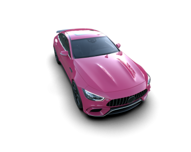 pembe modern araba. 3d oluşturma