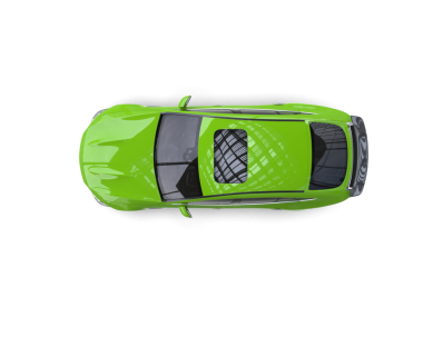 Yeşil araba beyaz arka planda izole edilmiş. 3d illüstrasyon