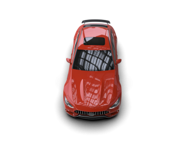 kırmızı modern araba gri arka planda izole edilmiş.