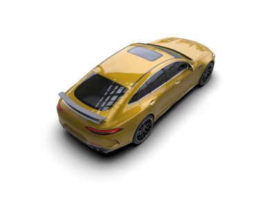 Siyah arka planda sarı, modern bir araba. 3d illüstrasyon.