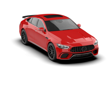 Modern araba siyah arka planda izole edilmiş. 3d oluşturma