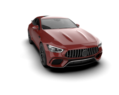 gerçekçi araba 3D görüntüleme beyaz arkaplan üzerinde izole