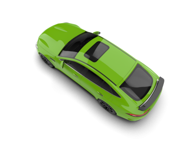 Beyaz arka planda yeşil spor araba