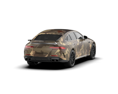 Modern araba arka planda izole edilmiş. 3D görüntüleme - illüstrasyon