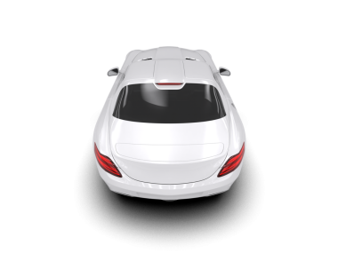 araba beyaz arkaplanda izole edildi