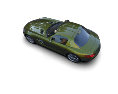 Siyah arkaplandaki araba 3 boyutlu görüntüleme