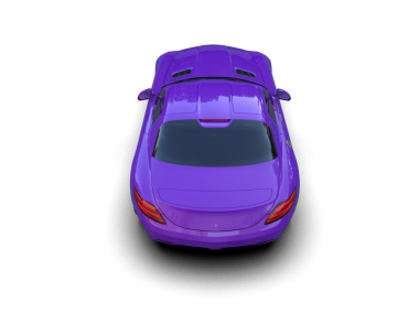 Mor modern spor araba beyaz arka planda izole edilmiş. 3d oluşturma.