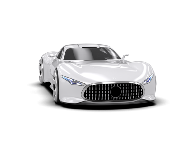 Beyaz arka planı olan gerçekçi bir araba. 3d oluşturma