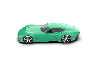 Beyaz arka planda modern bir araba. 3d illüstrasyon