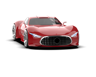 Modern araba arka planda izole edilmiş. 3D görüntüleme - illüstrasyon