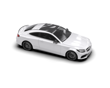 Beyaz arkaplandaki bir arabanın 3 boyutlu canlandırması