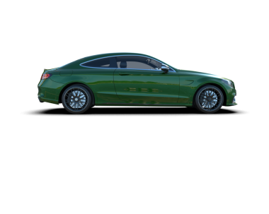 Beyaz arkaplanda yeşil bir araba