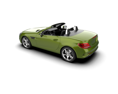 Stüdyo ortamında markalı bir spor arabanın 3 boyutlu çizimi