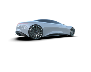 Siyah arka planda modern bir araba. 3d oluşturma