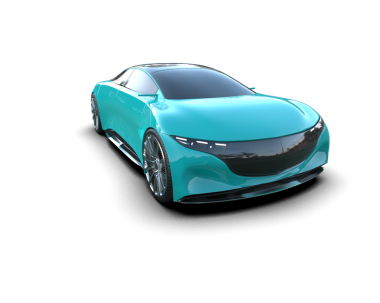 Modern araba arka planda izole edilmiş. 3D görüntüleme - illüstrasyon