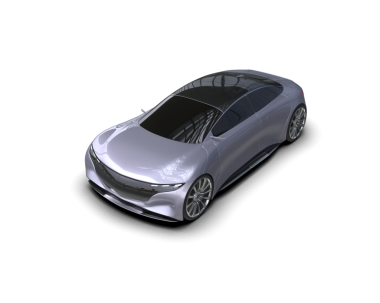 3 boyutlu araba beyaz renkte.