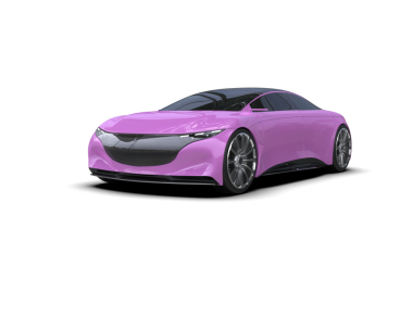 mor modern araba beyaz arkaplanda izole