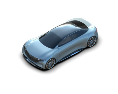 Siyah arka planda bir araba. 3d oluşturma