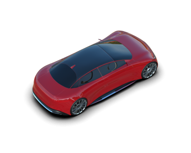 Siyah arka planı olan kırmızı spor araba. 3d illüstrasyon