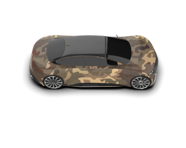 Beyaz arka planda modern bir araba. 3d oluşturma