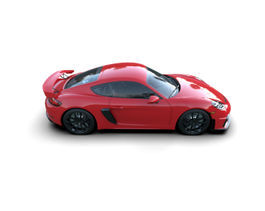 Beyaz arka planda kırmızı spor araba