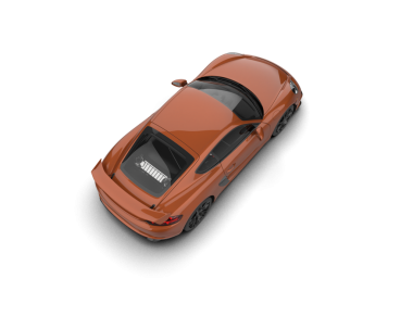 Turuncu araba beyaz arka planda izole edilmiş. 3d oluşturma.