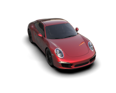 Kırmızı modern araba siyah arka planda izole edilmiş. 3 boyutlu model.