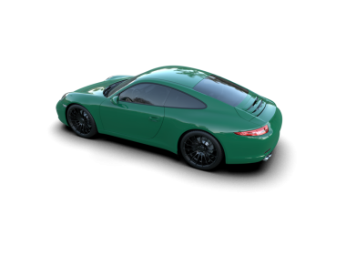 Beyaz arka planda 3 boyutlu yeşil spor araba görüntüsü var. 3d tasarım illüstrasyonu