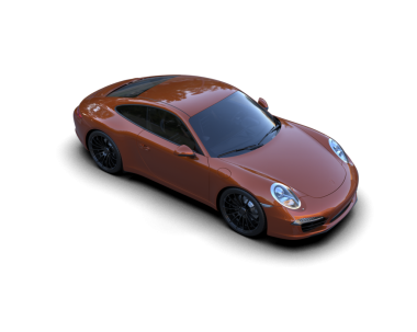 Siyah arkaplanda izole edilmiş bir spor arabanın 3 boyutlu görüntüsü