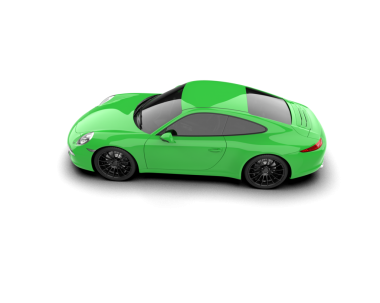 Beyaz arka plan üzerinde izole yeşil modern araba