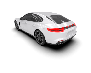 Beyaz arka planı olan modern lüks araba.