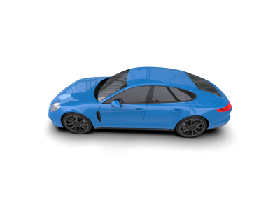 Beyaz arka plan üzerinde izole mavi spor araba