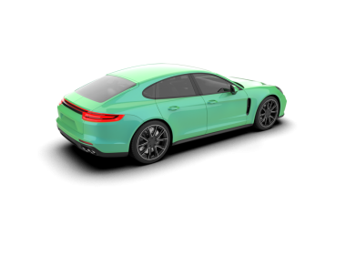 yeşil spor araba izole edildi