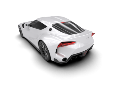 Beyaz arka planda siyah arka planı olan modern beyaz araba.