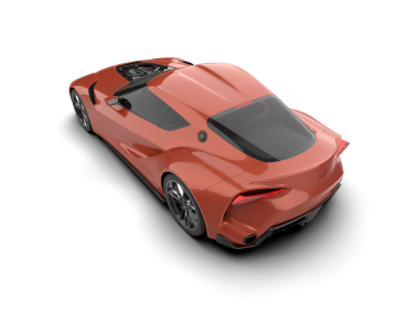 Modern araba arka planda izole edilmiş. 3D görüntüleme - illüstrasyon