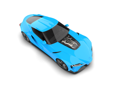 Beyaz arkaplandaki bir arabanın 3 boyutlu canlandırması