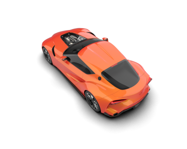 turuncu modern araba beyaz arka planda.